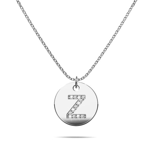 Initials Fabulous Alphabet Letter Necklace White Gold Layered Steel Jewellery